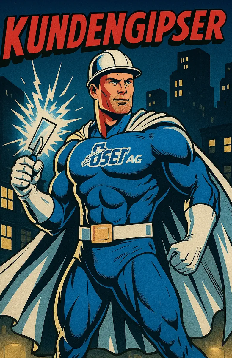 Kundengipser Superheld Gebr. Oser Mann