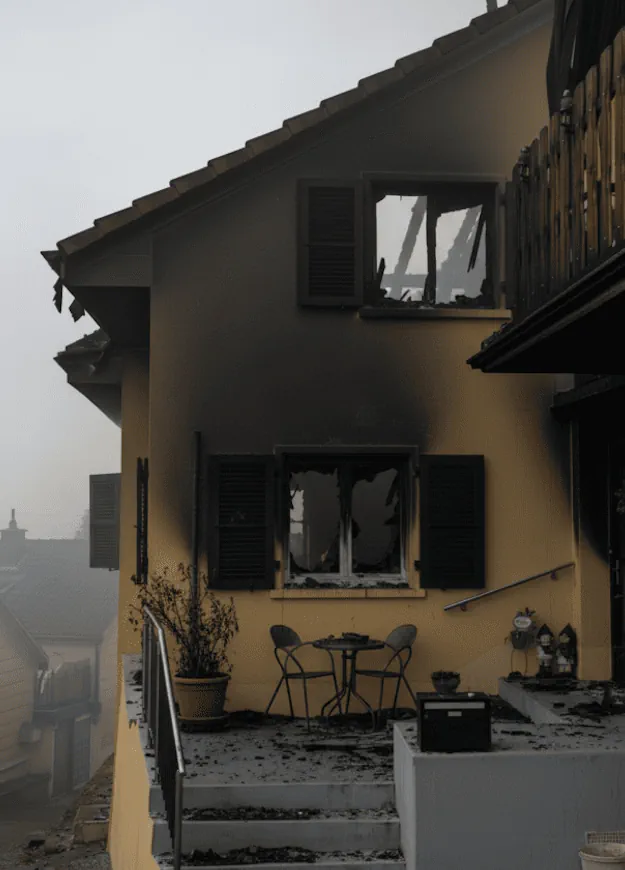 Beispiel eines Brandschadens vorher nachher